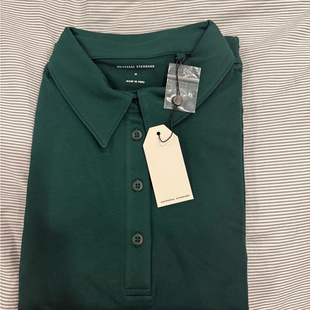 Universal Standard Varsity
French Terry Polo Dress in Botanic Sz M ( 18-20 ) - Picture 9 of 11